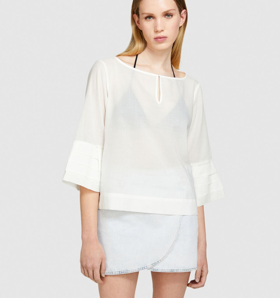 Kaftan blouse - women's blouses - White | Sisley image number 4